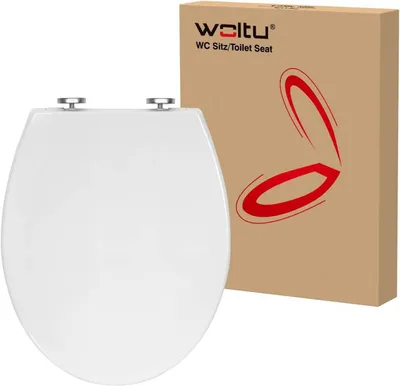 Immagine prodotto di Copertura per WC in plastica con sistema di chiusura rallentata e trattamento antibatterico | Bianco