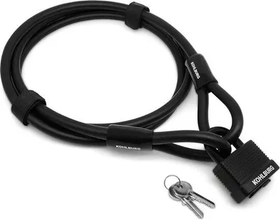 Immagine prodotto di Lucchetto con cavo da 2 m per bicicletta, sicuro, con chiusura in velcro