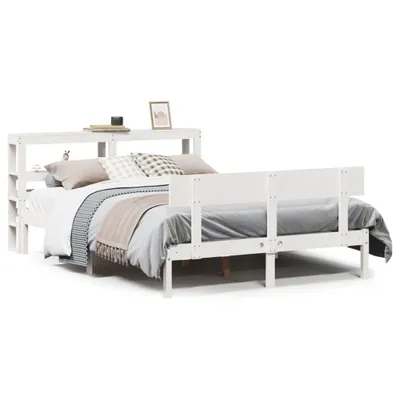Produktbild von vidaXL Massivholzbett ohne Matratze Weiß 160x200 Kiefernholz