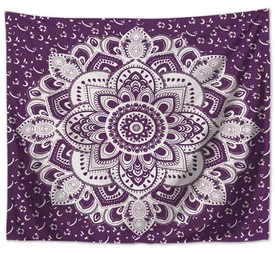 Produktbild von Wandbehang Mandala indisch 200 x 150 cm Lila Polyester Wandtuch Wandteppich Tapisserie