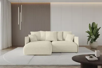 Produktbild von ALTDECOR Ecksofa mit Schlaffunktion und Bettkasten ONESK-L 216x177x72 cm Beige - Corner Sofa Eckcouch Couch L-Form angeordnet Schlafcouch Ausziehbar Wohnlandschaft