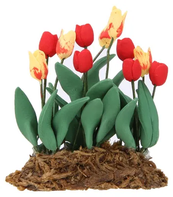 Produktbild von 1:12 Miniatur-Puppenhaus, Blumen-Tulpen-Dekoration, Gartenzimmer-Dekorationszubehör