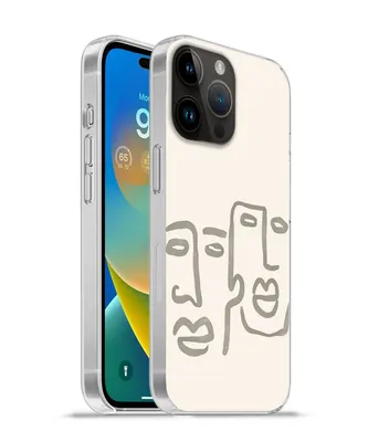 Produktbild von MuchoWow® Handyhülle Schutzhülle Hülle für Apple iPhone 14 Pro Max Gesicht - Abstrakt - Strichzeichnung Silikon Softcase Handy Hülle - Hardcover