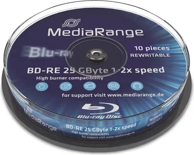 Produktbild von MediaRange Bluray 25GB 10szt BD-RE Spindel 2x