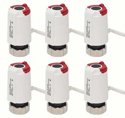 Fußbodenheizungs-Aktuator 230V M30x1,5 NC, 6 Stück