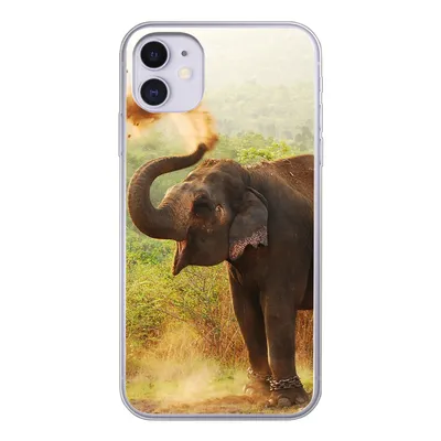 Produktbild von MuchoWow® Handyhülle Schutzhülle Hülle für iPhone 11 Elefant - Tiere - Wald - Bäume Silikon Softcase Handy Hülle - Handytasche