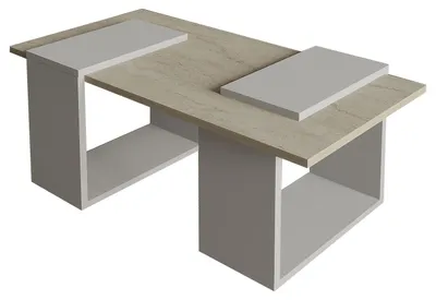 Produktbild von Couchtisch aus Holz "Matris" - 90 x 46 x 37 cm - Travertin