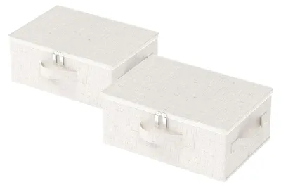 Aufbewahrungsbox unter dem Bett, 2er-Set, 38x26x15 cm, beige, faltbar