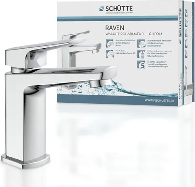Obrázek produktu pro SCHÜTTE RAVEN umyvadlová baterie, koupelnová baterie s výsuvnou výpustí, chrom