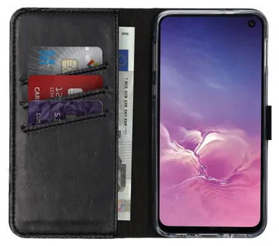 Obrázok produktu pre Selencia Originálne kožené puzdro na knihy pre Samsung Galaxy S10e - čierne