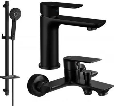 Produktbild von Mexen Alfa DQ40 Badewannenset, Schwarz - 745703DQ40-70