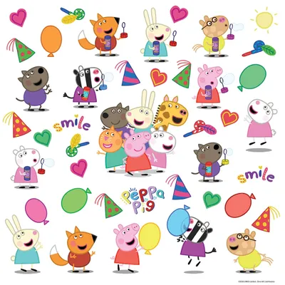 Produktbild von AG Design Wandstickers Peppa Pig Alle Freunde, 30 x 30 cm