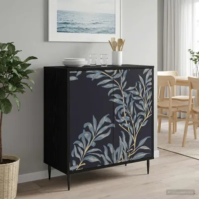 Immagine prodotto di vidaXL Credenza laterale DOKKUM, colore nero, aspetto legno di quercia, dimensioni 69 x 33 x 76 cm