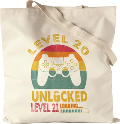 Produktbild von Level 20 Unlocked Level 21 Loading Jutebeutel Stoffbeutel Geburtstag Konsole Happy Birthday Controller Gamepad Spiel
