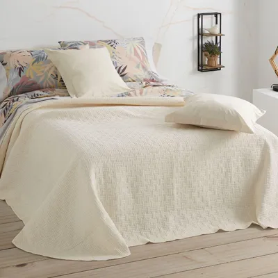 Obrázok produktu pre Omgoods – Dekoračná prikrývka – Geometrický vzor – 100% béžová