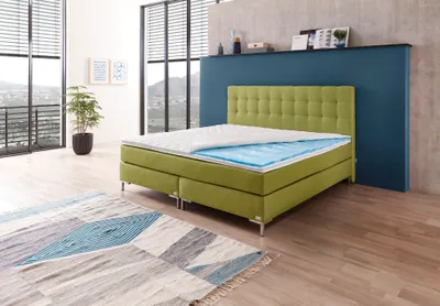 Produktbild von Boxspringbett WELCON ROCKSTAR® mit ErgoGEL® TOPPER 180x200 cm Härtegrad H3 gelb