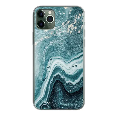 Produktbild von MuchoWow® Handyhülle Schutzhülle Hülle für iPhone 11 Pro Max Naturstein - Glitter - Muster Silikon Softcase Handy Hülle - Schutz