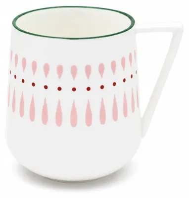 Imagen del producto de DUKA Taza de café, taza de porcelana, taza para café - Taza LEA, 450 ml, verde y rosa, Duka
