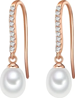 Produktbild von Valero Pearls Perlen-Ohrhänger Sterling Silber Zirkonia Süßwasser-Zuchtperle 50100050