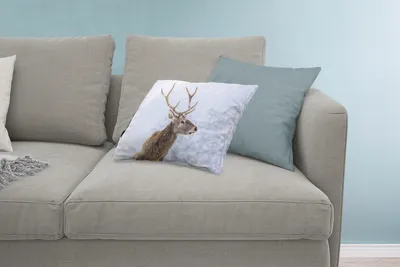 Produktbild von MuchoWow® Zierkissen Sofakissen Wohnzimmer Dekokissen 60x40 cm Schnee - Hirsche - Winter - Kopfkissen - Polster mit Foto