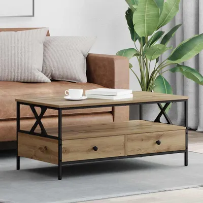 Produktbild von Möbel Couchtisch Eiche handwerklich 100 x 51 x 45 cm Holzwerkstoff - Couchtische 874095