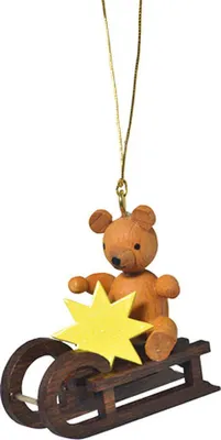 Imagen del producto de Adorno navideño "Oso en trineo" (4 cm) de KWO