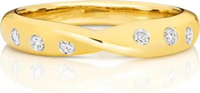 Produktbild von 18 Karat (750) Gold 3,7mm Slight Court Form Diamant Trauring/Ehering/Hochzeitsring Brillant-Schliff 0.13 Karat G - SI1, 51 (16.2); TRS3685118KYRSL