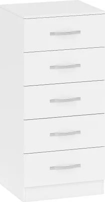 Immagine prodotto di Cassettiera 5 Cassetti 40x35x85 cm dallo Stile Moderno in Truciolato Bianco