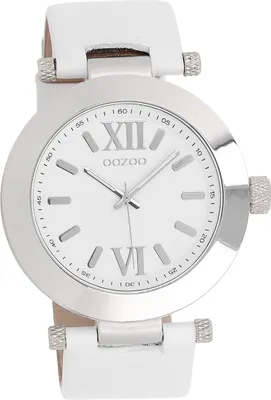 Produktbild von Oozoo Leder Herren Uhr matt Analog Quarzuhr Armband weiß Vintage Series D2UOC5755A