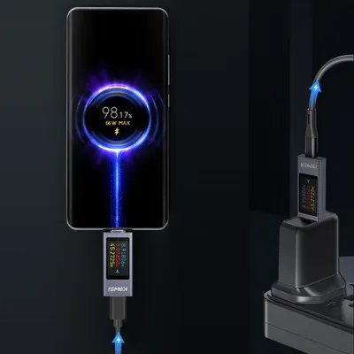 Obrázek produktu pro Tester nabíjení mobilních telefonů typu C PD stejnosměrný proudový voltmetr pouzdro z hliníkové slitiny měřič výkonu podpora 4-30V napětí 0-12A proud podpora rychlonabíjení test plná kompatibilita rozhraní