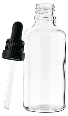Immagine prodotto di Flacone in vetro, contagocce, dispenser, incolore, 10 ml, con pipetta, filettatura 18/415