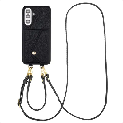 Productafbeelding van Selencia Sera Telefoonhoes met Koord en Envelop Pashouder voor de Samsung Galaxy A57 (5G) - Zwart
