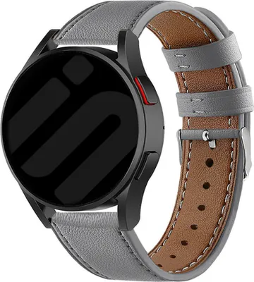 Produktbild von Strap-it Samsung Galaxy Watch 6 Classic 47mm Modernes Leder Armband (Grau)