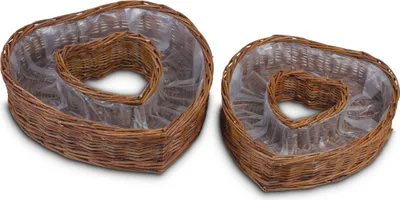 Produktbild von Herz Pflanz-Schalen für außen runde Pflanzherzen natur 35, 40 cm