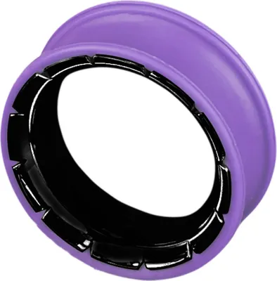 Produktbild von viva-adorno 1 Stück 22mm Silikon Flesh Tunnel Plug Ohr Piercing Edelstahl Inlay schwarz Größe 8 - 26mm verschiedene Farben Z286, lila
