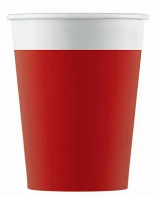 Image de Gobelet en carton 200ml, rouge 8. pcs,compostable