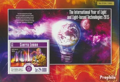 Produktbild von Briefmarken Sierra Leone 2015 Mi Block 791 (kompl. Ausg.) postfrisch Jahr der Lichttechnologien