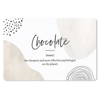 Produktbild von MuchoWow® Schreibtischunterlage Sprichwörter - Schokolade - Zitate - Wörterbuch - Definition Schokolade 60x40 cm - XXL Mauspad - Großes Mauspad