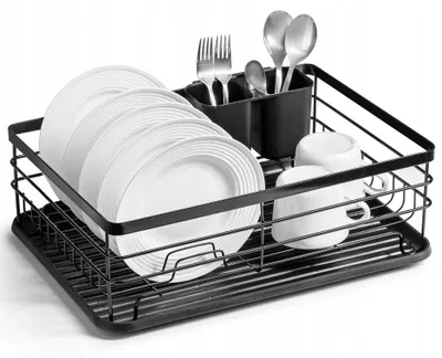 Produktbild von Vilde Geschirrkorb Schwarz Küchen Organizer 43x32 cm