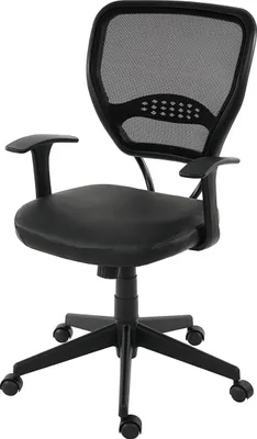 Produktbild von Profi-Bürostuhl Seattle, Chefsessel Drehstuhl, 150kg belastbar, Kunstleder  schwarz mit Armlehnen