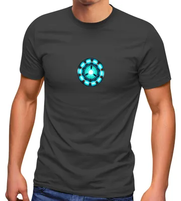 Produktbild von Herren T-Shirt Motiv Arc Reactor Iron Comic Film Blockbuster Parodie Fun-Shirt lustig Moonworks® anthrazit XXL