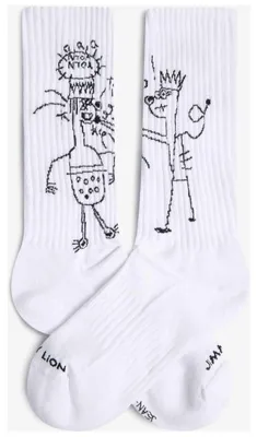 Produktbild von Jimmy Lion Athletic Basquiat Tko Untitled Crew-socken Weiß EU 36-40 Mann Weiß EU 36-40