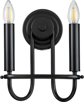 Produktbild von Wandleuchte Metall E14 27 cm hoch Schwarz 2-flammig Modern