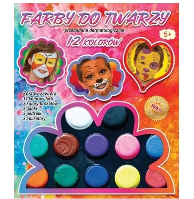 Obrázek produktu pro Barvy na malování těla a obličeje 12 barev