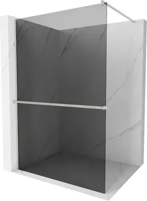 Produktbild von Mexen Kioto+ Duschwand mit Ablage Walk-in 140 x 200 cm, Graphit, gebürstetes Nickel - 800-140-121-97-40