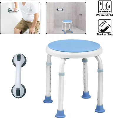 LZQ 360° otočná sprchová stolička Sprchová židle Koupelnová stolička Výškově nastavitelná stolička do vany s rukojetí Grab Bar Shower Support Shower Seat
