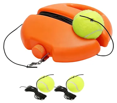 Produktbild von Tennistrainer mit 1/3-Saitenball, tragbarer Tennis-Trainingsrebounder mit beschwerter Basis, für Kinder, Erwachsene und Anfänger, geeignet für das Training im Garten.