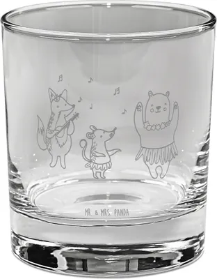 Produktbild von Mr. & Mrs. Panda Glas Waldtiere Aloha - Transparent - Geschenk, Tumbler, Wald, Gute Laune, Tanzen, Gin, Musik, Bär, Igel, gravur, für