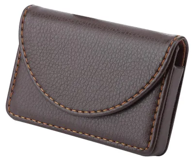 Zdjęcie produktu dla Przenośne etui skórzane na wizytówki, portfel na karty kredytowe (kolor: brązowy)