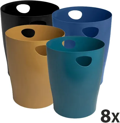 Produktbild von Exacompta Ecobin NeoDeco Papierkorb Farben sortiert 263x263x335 mm 32 Stück